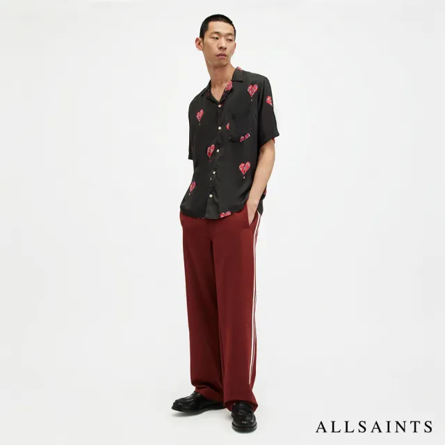 【ALLSAINTS】IKUMA BREAKUP 人造絲夏威夷愛心印花短袖襯衫 MS573Z(舒適版型)