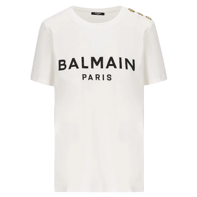 BALMAINBALMAIN 女款 品牌LOGO 短袖T恤-白色(XS號、M號)