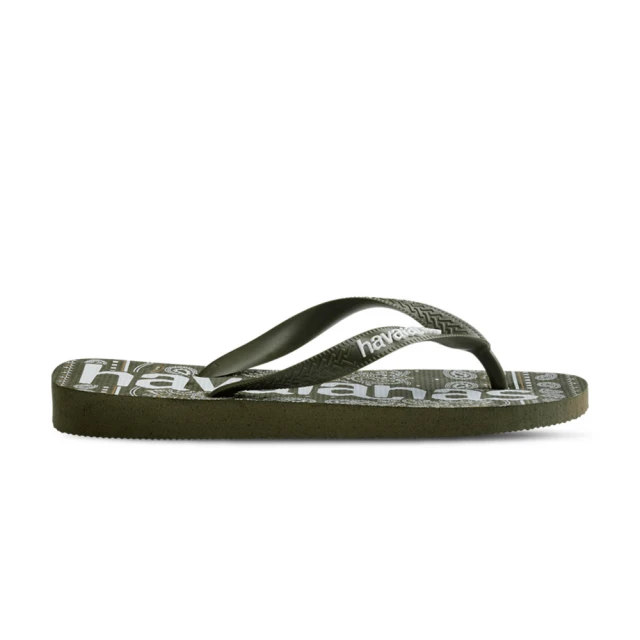 havaianas 哈瓦仕 Top Logomania 男鞋 綠色 哈瓦仕 圖騰 防水 人字拖 拖鞋 4148449-0869U