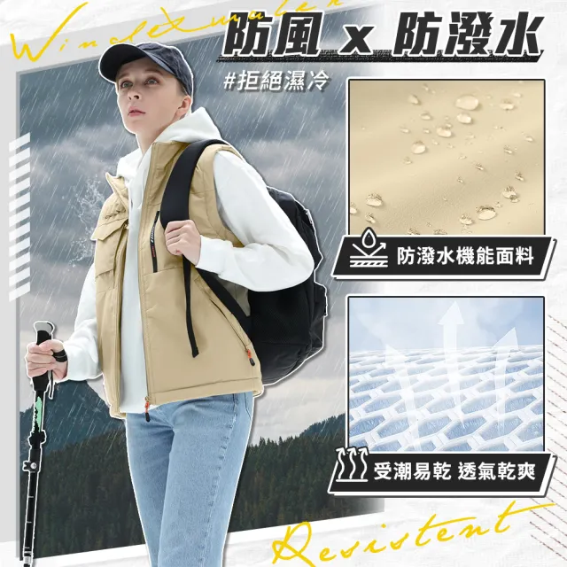 【JOJOGO 揪揪購】雙面穿衝鋒背心(防風防潑水 衝鋒背心 工作背心)