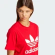 【adidas 愛迪達】上衣 女款 短袖上衣 運動 三葉草 TREFOIL TEE 紅 IR9536