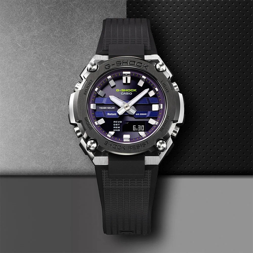 【CASIO 卡西歐】G-SHOCK 纖薄太陽能藍芽手錶(GST-B600A-1A6)