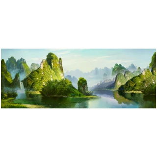 【御畫房】桂林山水 國家一級畫師手繪油畫60×120cm(VF-42)