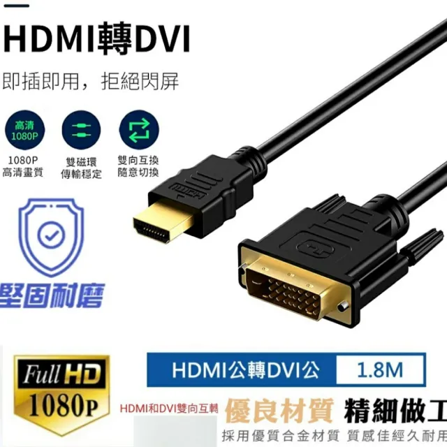 【Ainmax 艾買氏】DVI 轉HDMI 防突波 編織線(1.5米)