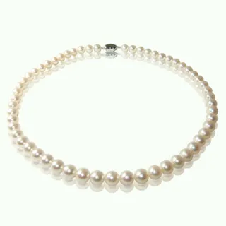 【小樂珠寶】白色限量款3AAA最高等級天然珍珠項鍊6-6.5mm(桃花招財改運招財送神明專用)