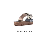 【MELROSE】美樂斯 綻放立體花朵造型全真皮夾腳厚底拖鞋(黑)