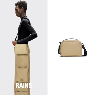 【RAINS官方直營】Box Bag 防水時尚方形斜背包(Sand 駝沙色)