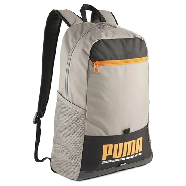 PUMA Plus Backback 後背包 灰黑黃 大空間 可調背帶 軟墊 筆電包 背包(09034603)