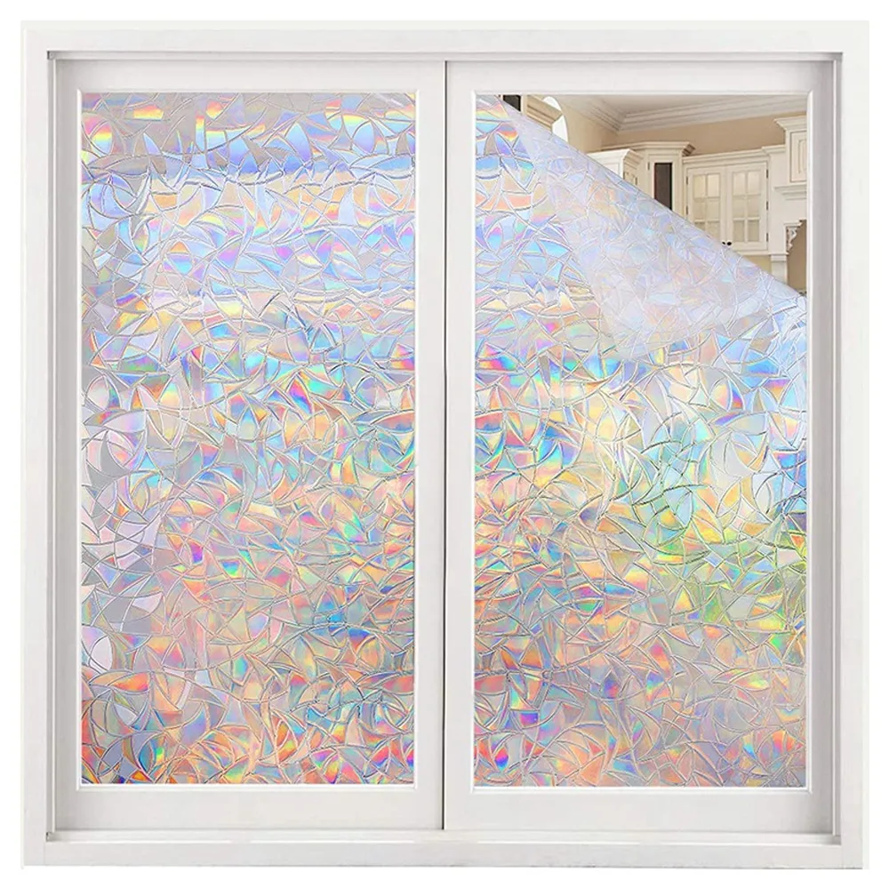 【CoyBox】3D炫彩半透明靜電窗貼 防偷窺玻璃貼 60X200cm(霧面靜電貼 馬賽克浴室玻璃貼 窗貼 辦公室裝飾)