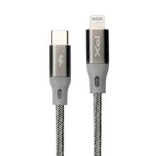 【PX 大通】UCL-1 USB-C to Lightning 快速充電傳輸線 1米 灰色/粉色(蘋果 APPLE Lightning 接頭)