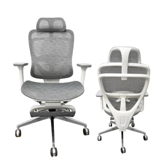 【凱堡】AI高階人體工學全網椅（白款）(電腦椅/辦公椅/高背椅/主管椅/機能椅)
