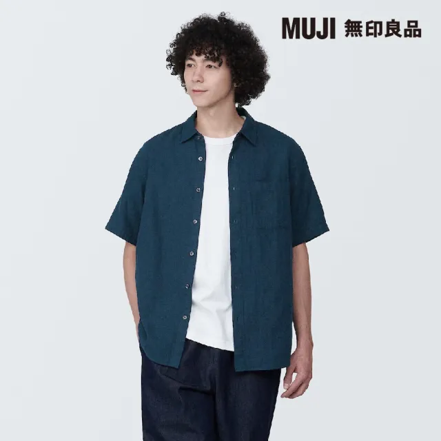 【MUJI 無印良品】男吉貝木棉混二重紗織短袖襯衫(共6色)