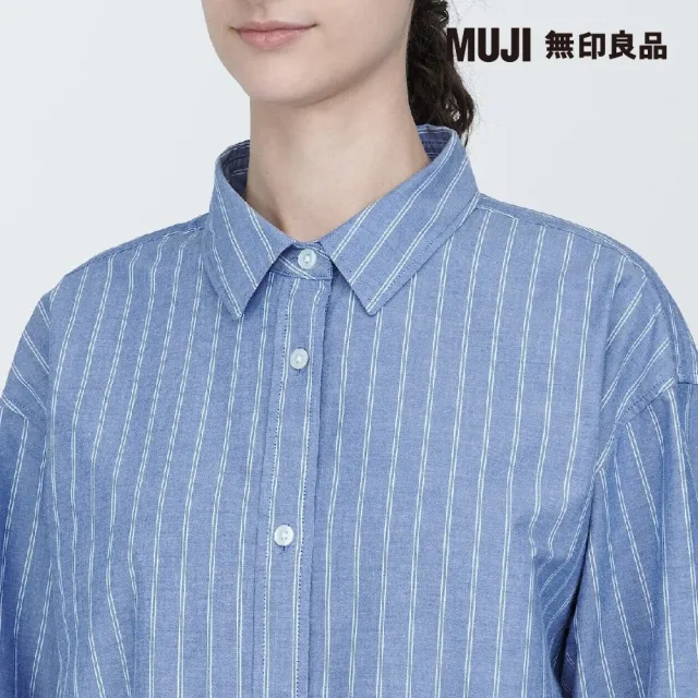 【MUJI 無印良品】女有機棉水洗平織布長袖洋裝(共4色)