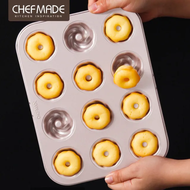 【美國Chefmade】旋風造型 迷你12連甜甜圈造型不沾模(CM106)