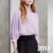 【IGD 英格麗】速達-網路獨賣款-氣質壓褶蝙蝠袖造型上衣(紫色)