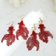 【小飾集】韓國設計吉祥縷空紅色招福金魚造型耳環(紅色耳環 縷空耳環 金魚耳環)