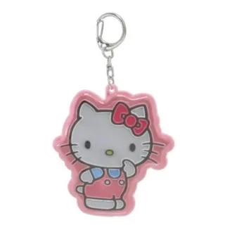 【小禮堂】Sanrio 三麗鷗 反光姓名吊飾鑰匙圈 - 全身款 Kitty 小麥粉(平輸品)