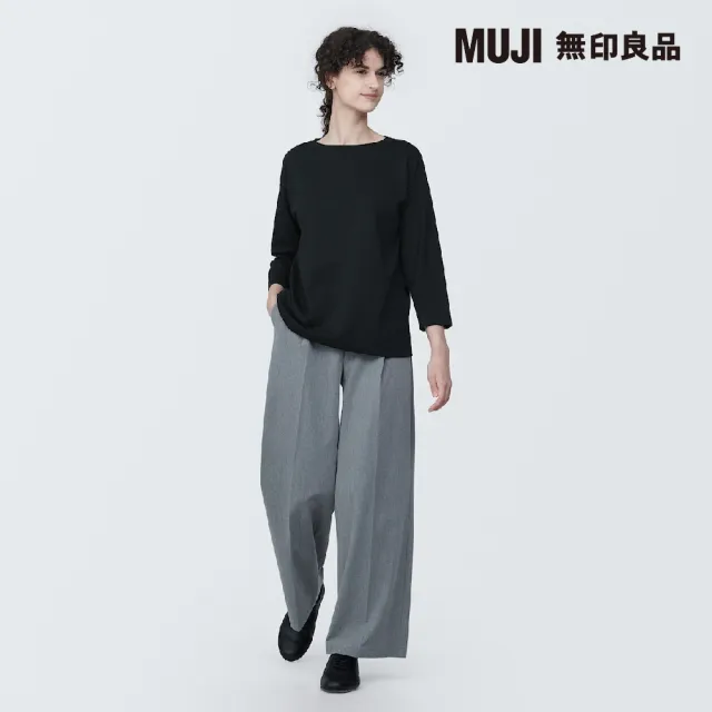 【MUJI 無印良品】女棉混天竺船領七分袖T恤(共7色)