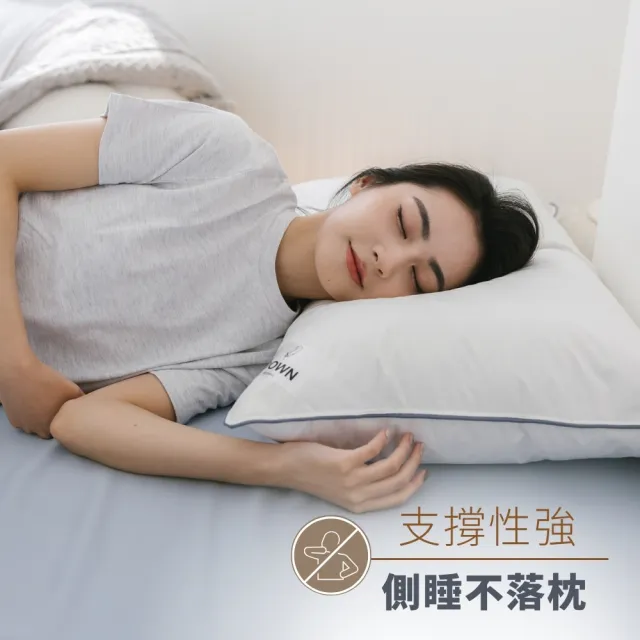 【iDOWN BEDDING】灰條舒適羽毛枕 1 入組(屬於中低枕、躺起來硬實感)