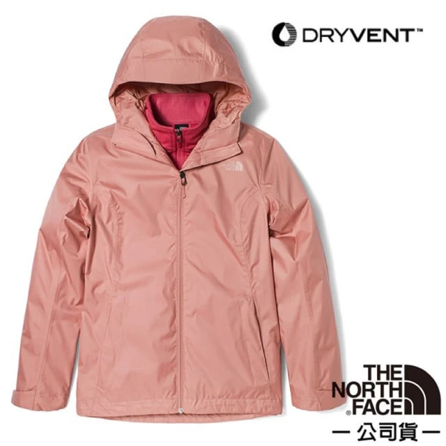 The North Face 女 ARROWOOD 兩件式防水排濕耐磨登山健行連帽外套_亞洲版型/夾克(7WAI-5G2 玫粉 N)