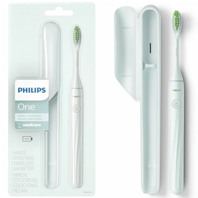 【Philips 飛利浦】電池式電動牙刷 薄荷綠 超輕便旅行盒(隨身攜帶 不需充電)