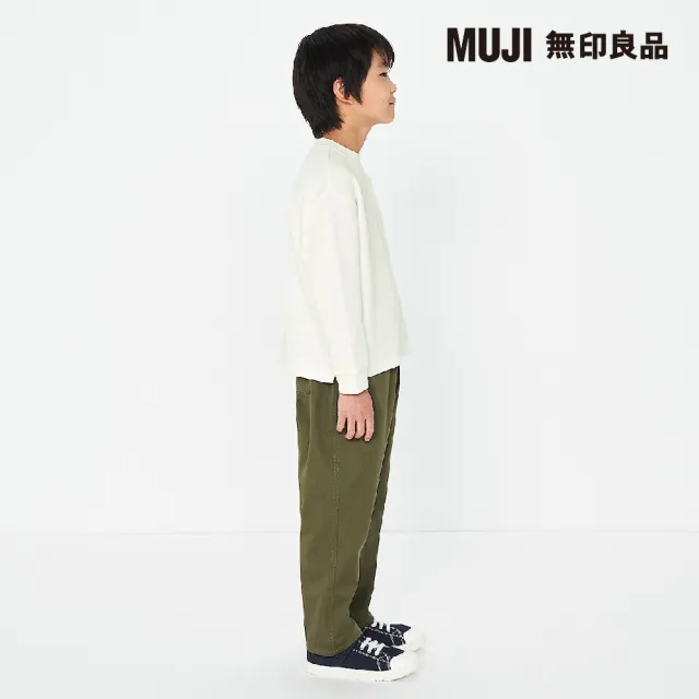 【MUJI 無印良品】兒童聚酯纖維混棉綾織寬鬆合身褲(共5色)