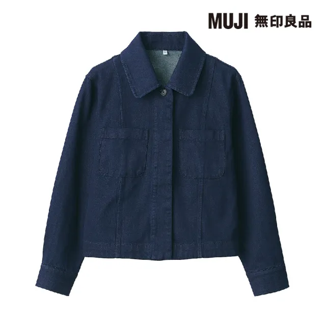 【MUJI 無印良品】女吉貝木棉混丹寧襯衫外套(暗藍)