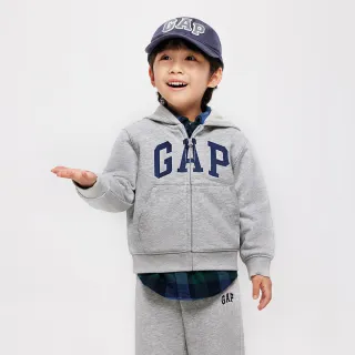 【GAP】幼童裝 Logo連帽外套-灰色(890199)
