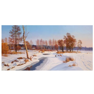 【御畫房】雪鄉 國家一級畫師手繪油畫60×120cm(VF-129)