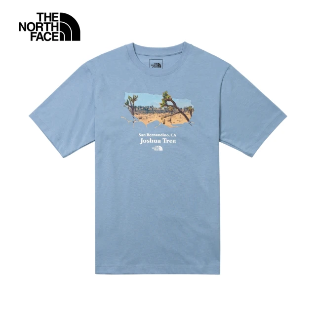 The North Face 北面男款藍色沙漠綠洲印花寬鬆短袖T恤｜88GJQEO
