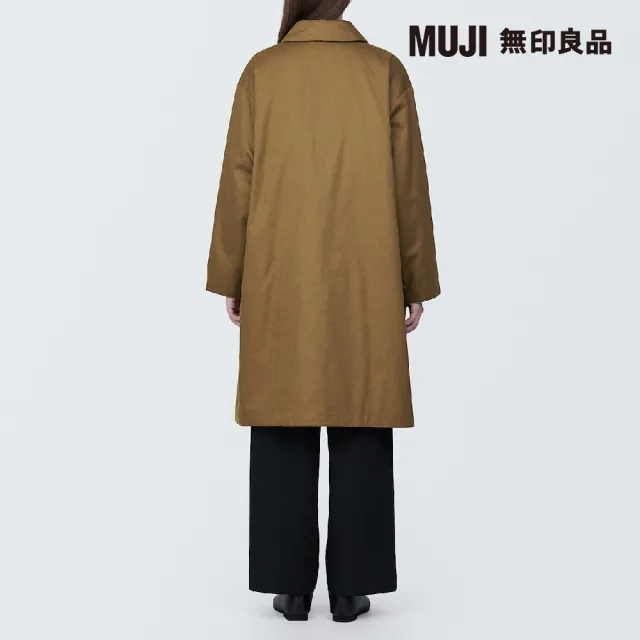 【MUJI 無印良品】女吉貝木棉混鋪棉折領大衣(共3色)