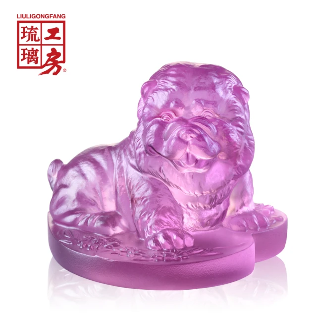 【琉璃工房 LIULI】只有愛 生肖狗 鬆獅犬 愛心(收藏 生日 彌月 喜愛狗的朋友)