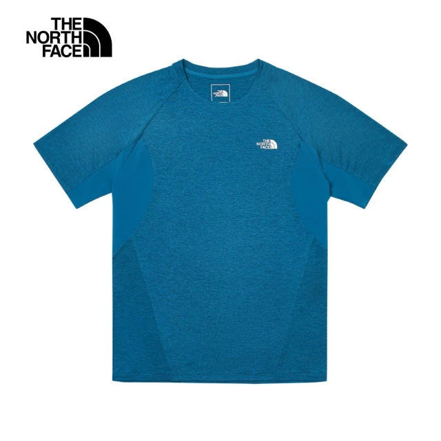 The North Face 北面男款藍色吸濕排汗短袖T恤｜7WD3O01