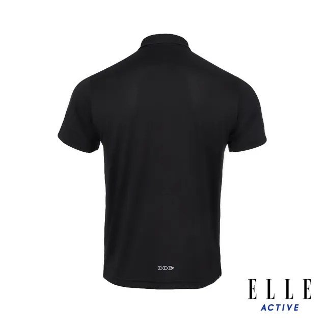 【ELLE ACTIVE】男款 休閒拼接短袖POLO衫-黑色(EA24M2M1103#99)