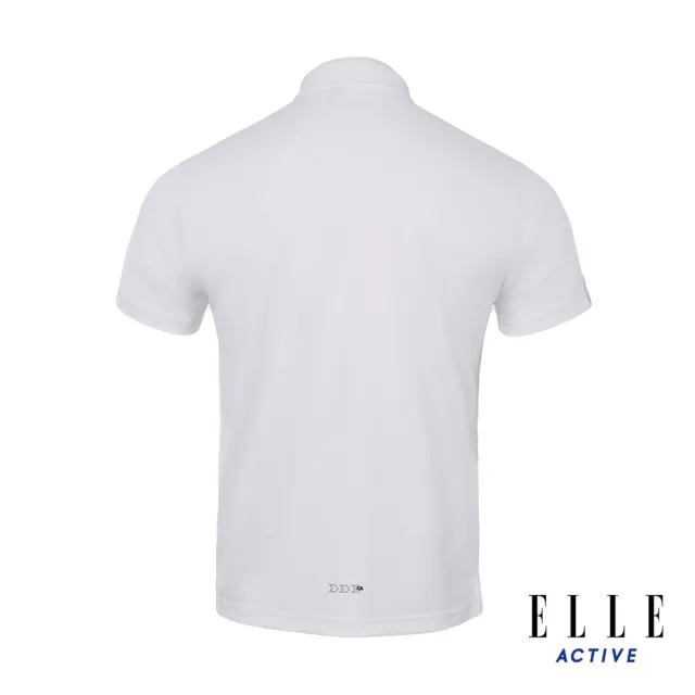 【ELLE ACTIVE】男款 休閒拼接短袖POLO衫-白色(EA24M2M1103#90)