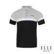 【ELLE ACTIVE】男款 休閒撞色拼接短袖POLO衫-黑色(EA24M2M1102#99)