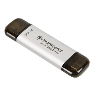 【Transcend 創見】ESD310S 512GB USB3.2 雙介面固態行動碟-極光銀(TS512GESD310S)