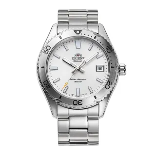 【ORIENT 東方錶】ORIENT 東方錶 WATER RESISTANT系列 200m潛水風格腕錶 鋼帶款 白色 -39.9mm(RA-AC0Q03S)