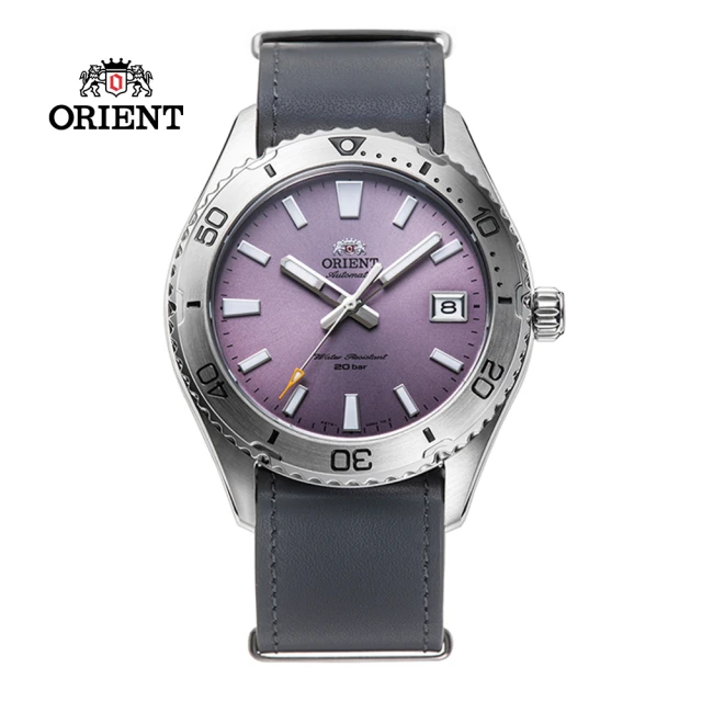 ORIENT 東方錶 ORIENT 東方錶 WATER RESISTANT系列 200m潛水風格腕錶 皮帶款 紫色 -39.9mm(RA-AC0Q07V)