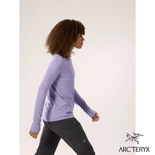 【Arcteryx 始祖鳥】女 Lana 羊毛長袖圓領衫(藍香紫)