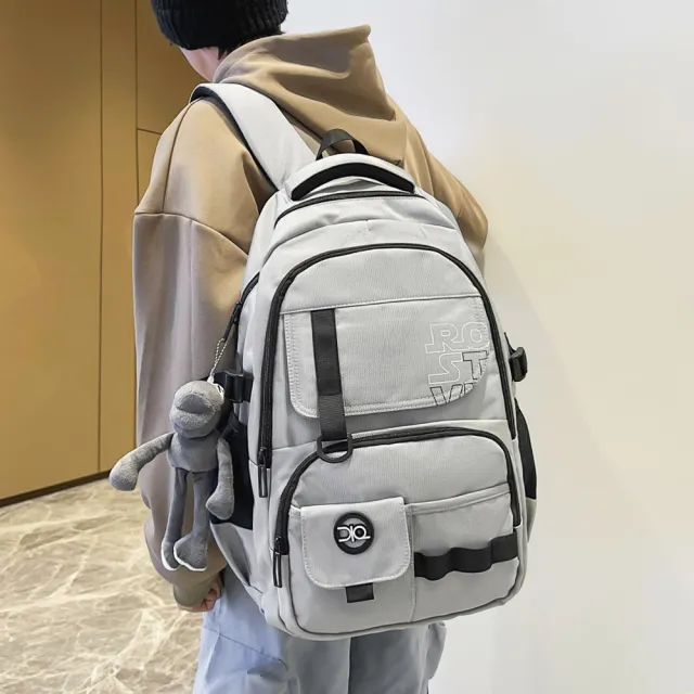 【MoodRiver】個性 後背包 大容量 筆電背包 電腦背包 書包 學生 包包 男生 15.6吋 防潑水
