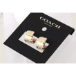 【COACH】CC Logo 滿版琺瑯環狀耳環(金色/白色)