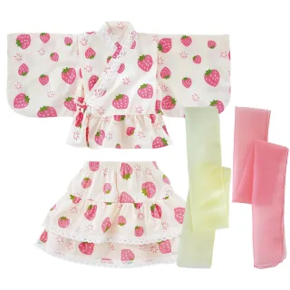 【Baby 童衣】任選 女童日式雙色腰帶浴衣套裝 女寶寶蛋糕裙套裝 23008(草莓)