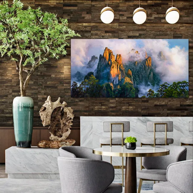 【御畫房】黃山雲海 國家一級畫師手繪油畫60×120cm(VF-144)