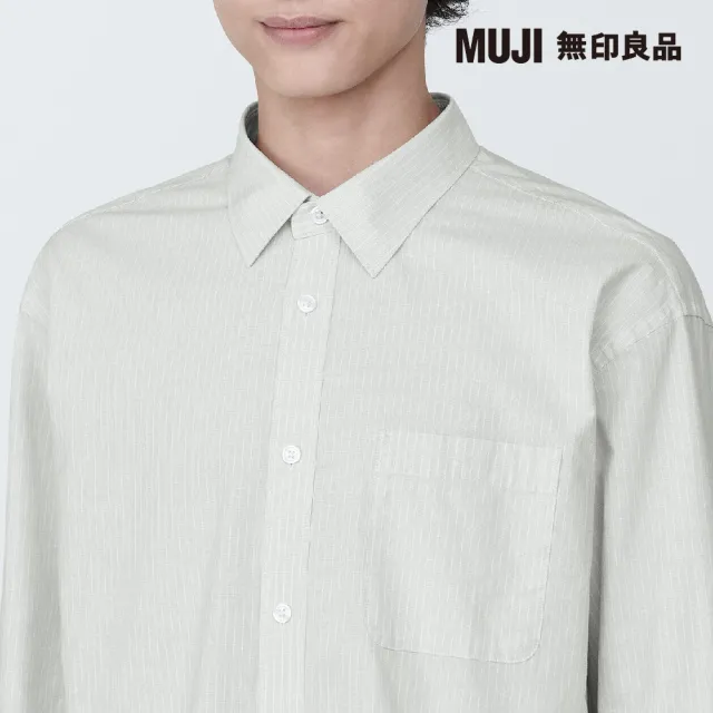 【MUJI 無印良品】男水洗平織布長袖襯衫(共9色)