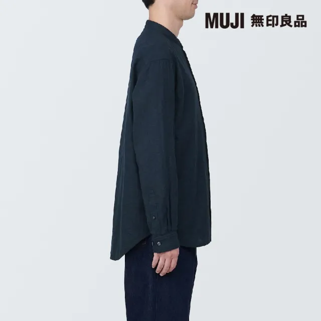 【MUJI 無印良品】男吉貝木棉混二重紗織立領長袖襯衫(共4色)