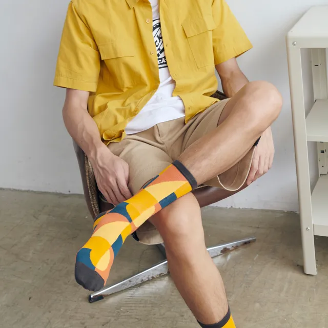 【WARX】薄款玩色五週年高筒襪-南瓜橘(除臭襪/機能運動襪/足弓防護)