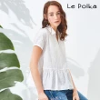 【Le Polka】氣質立體燒花荷葉擺上衣-女