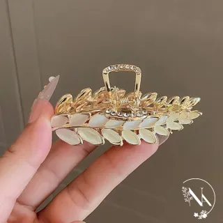 【NANA】娜娜 韓式貓眼石樹葉鯊魚夾入 NA052502(髮夾 ☆飾)