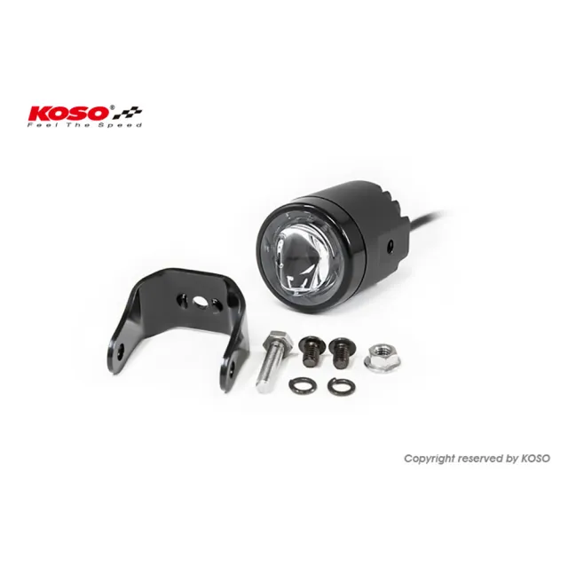 【KOSO】微型 LED 霧燈組 附環型開關 - 可微調亮度(環型固定開關 - K 型式 / 泛用 機車霧燈)